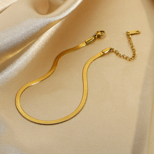 5pcs 3Mm Miami Cuban Chain Snake Chain Anklet Female Stacked Gold Plated 316L Stainless Steel Anklet Accessory Female