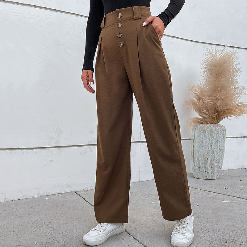 New Autumn Winter Casual Pants Commuter Wind Wide-Leg Pants Women