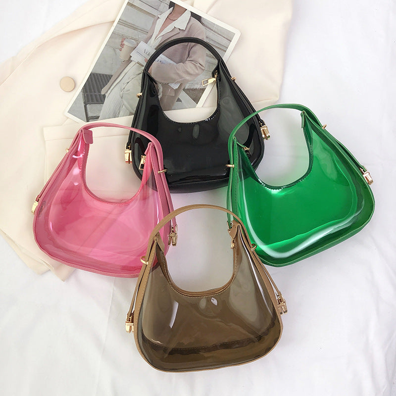 Pvc Transparent Small Bag Female Fashion Summer  Niche Shoulder Bag New Cool Jelly Bag
