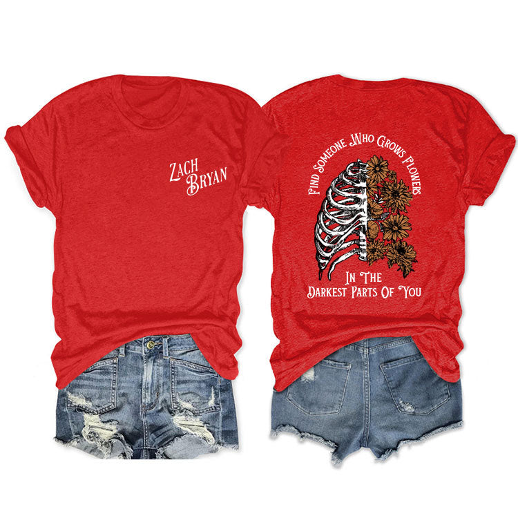 Fashion Casual Find Someone Who Grows Fun Crew Neck Summer Short Sleeves