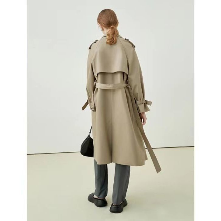 Fashion Khaki Trench Coat Women Spring And Autumn New Korean Version Of Long Coat Draping Casual Coat Tide
