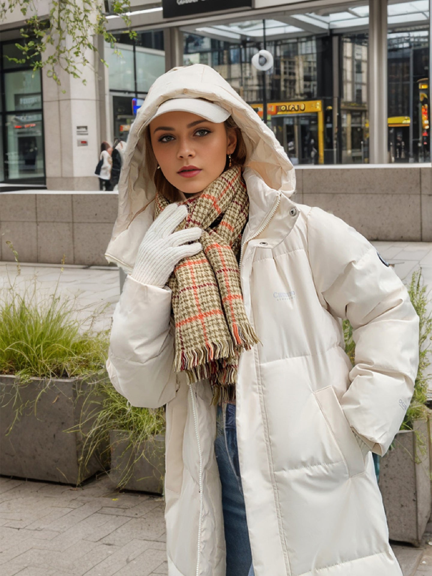 Long Over The Knee Hooded Cotton-Padded Coat Women's New Winter Loose Korean Version Thickened Bread Coat Casual Cotton-Padded Coat