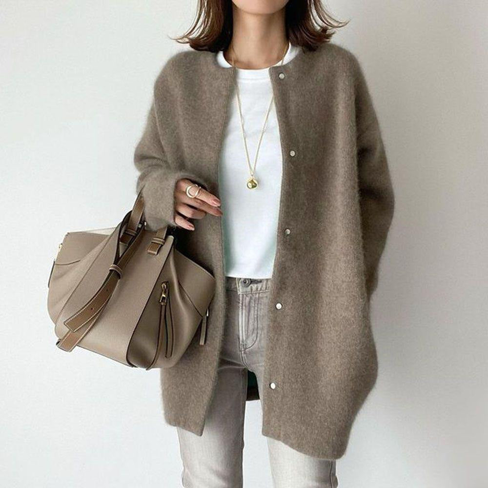 9 Colors Autumn New Super Soft Knit Coat Slim Design Sense Of The Minority Loose Woolen Coat Woman