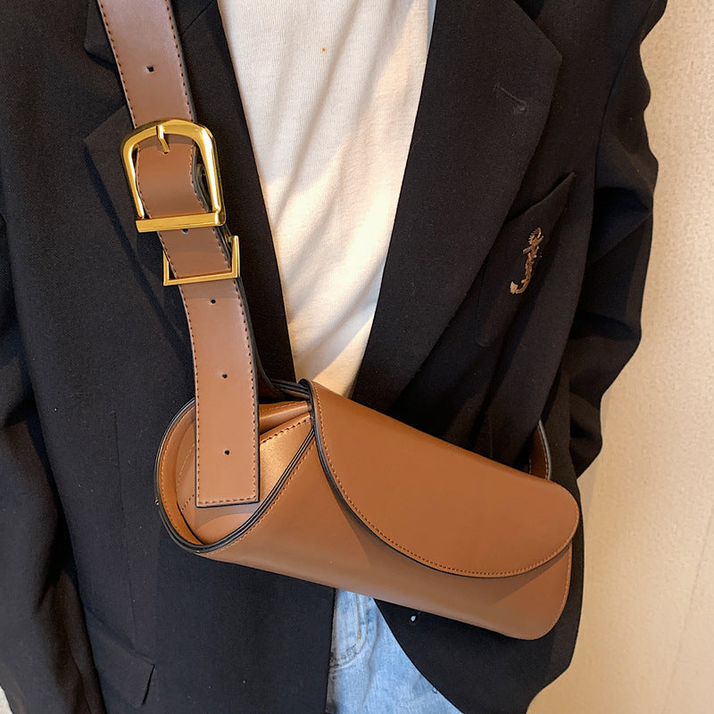 Cross-Body Waist Belt Women's Trendy Bag New Fashion Senior Sense Shoulder Bag Wide Shoulder Strap  Chest Bag