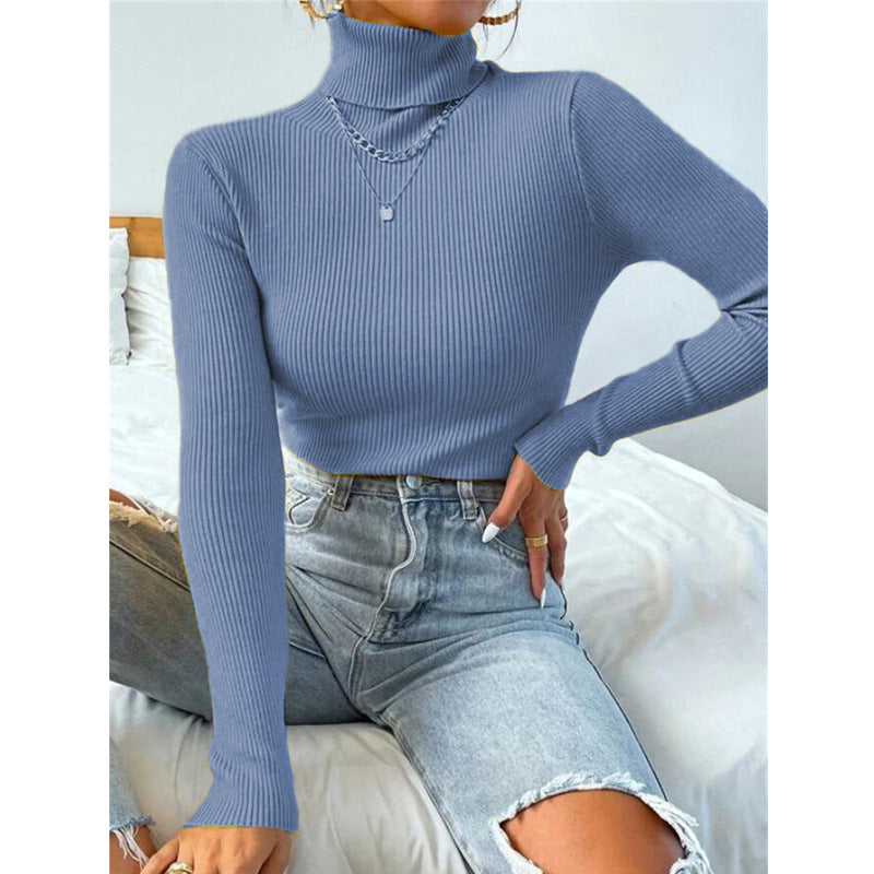 New Women's Turtleneck Sweater Pullover Knitted Top