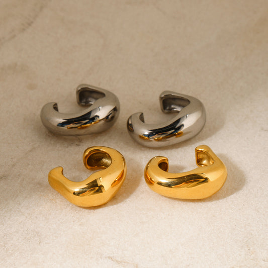 5pcs New 18K Gold Stainless Steel Stud Earrings Stainless Steel Jewelry Fashion Personality Accessories For Women