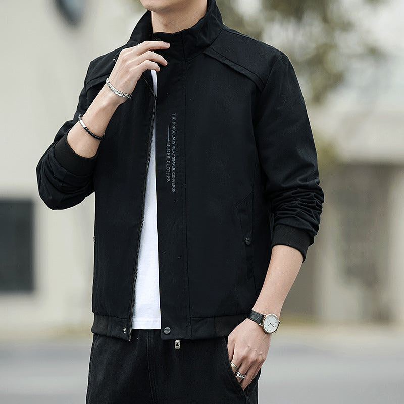 Men's Coat Spring And Autumn Casual Winter Coat Top Spring New Tooling Clothes Stand Collar Jacket