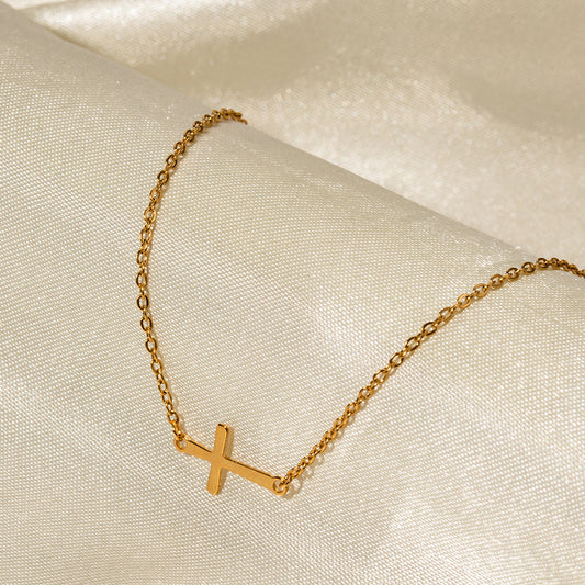 5pcs Accessories All-In-One 18K Gold Stainless Steel Cross Bracelet Do Not Fade Jewelry