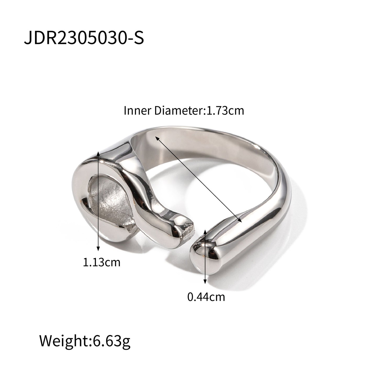 5pcs 18K Gold Plated Irregular Stainless Steel Open Ring Women's All-Matching Hand Jewelry Without Fade