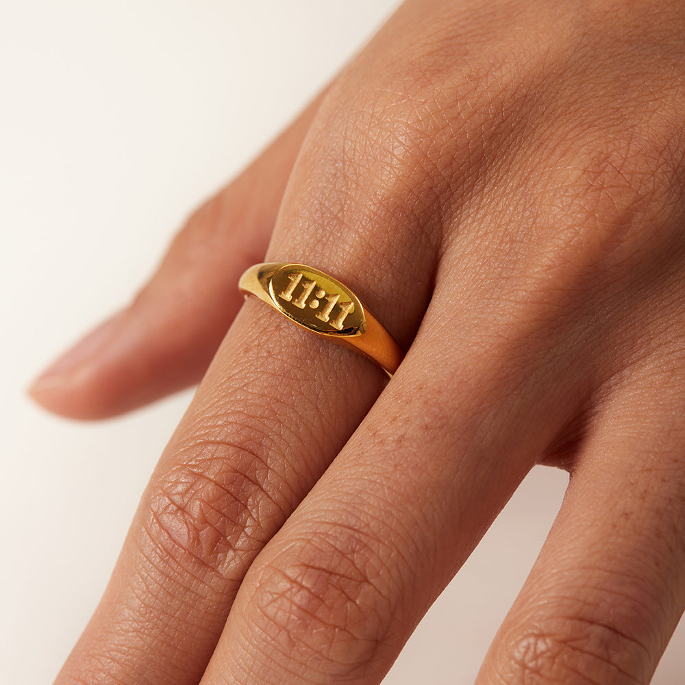 5pcs Titanium Steel Ring Women's Clothing With New 18K Gold Ring Jewelry