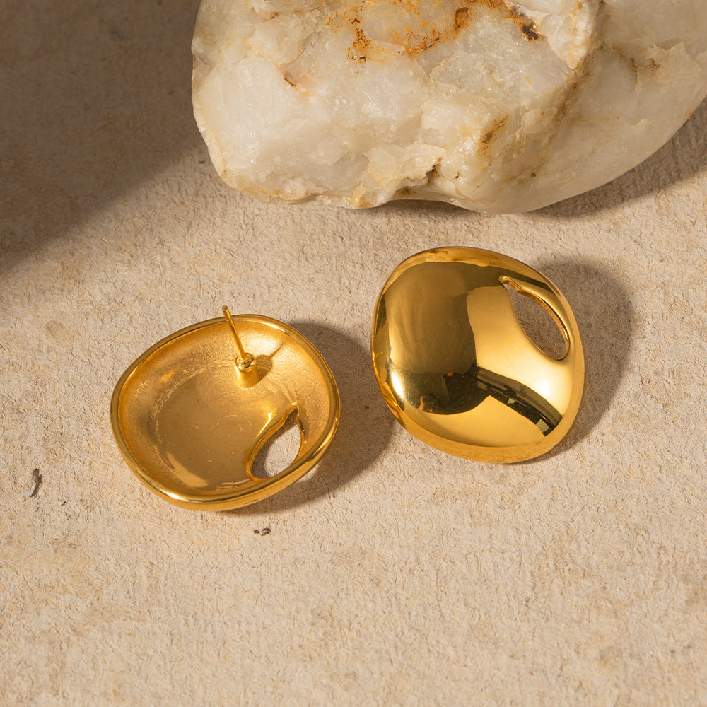 5pcs Stainless Hollow Earrings Stud New Fashion Temperament Niche Design Women Senior Ear