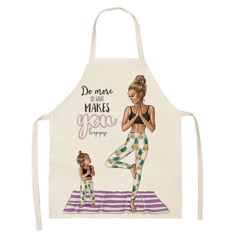 New Apron Mother's Day Parent-Child Apron Home Anti-Fouling Cotton Linen Sleeveless Overalls Customized By Enterprises