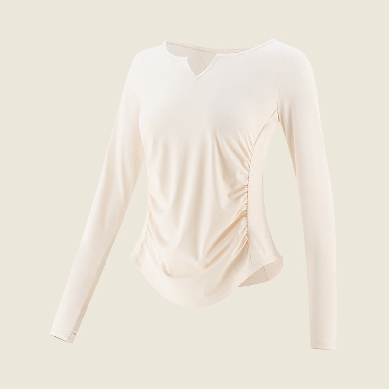 Nylon Yoga Wear Women's Quick-Drying Fitness Wear Sports Top Pilates Training Wear Long-Sleeved Clothes Running Smock Autumn