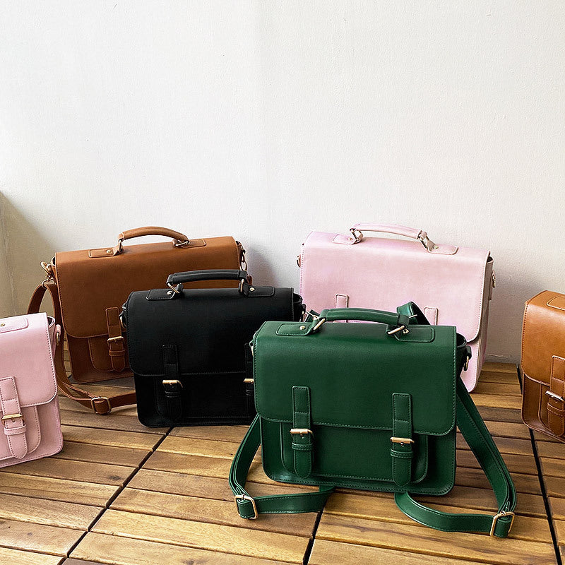 Cambridge Bag Small Napa Pu Leather Women's Bag Diagonal Span Shoulder Backpack Square Cross Backpack Jk Uniform Bag