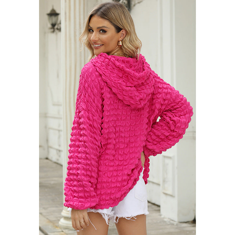 Autumn New Solid Color Pullover Women Loose Casual Hooded Long-Sleeved Hoodie Women
