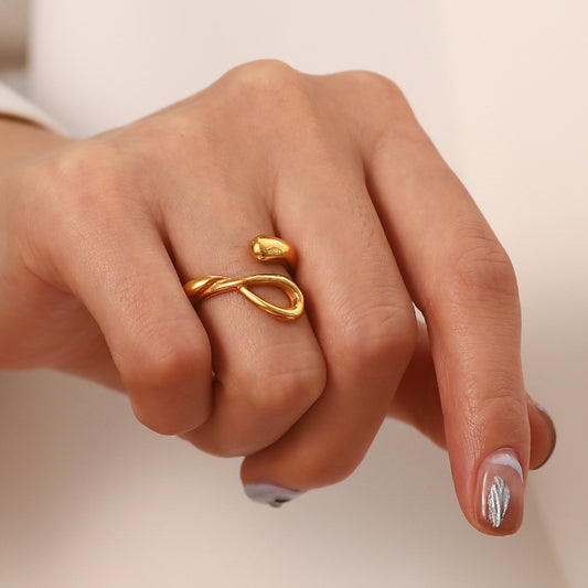5pcs Niche Minimalist Cross Geometric Opening Ring Women's New Fashion Light Luxury Ring
