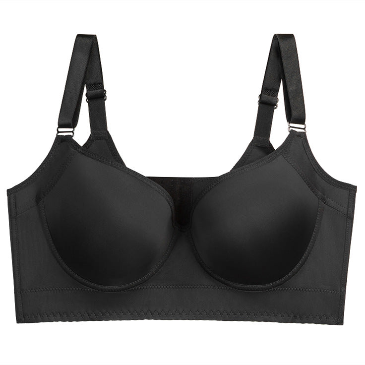 Plus-Size Smooth Sexy Underwear Women Pull Up A Pair Of Anti-Sag Underwire Bra Deep V Bra