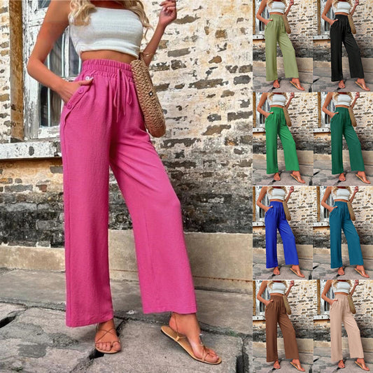 Autumn And Winter Women's New Casual Pants Elastic High-Waisted Slacks Women