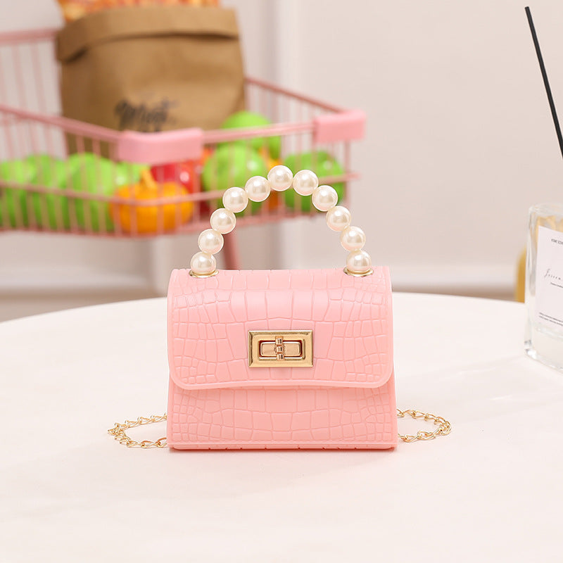 New Crocodile Jelly Bag Pearl Women's Handbag Crossbody Chain Bag  Women's Bag Beaded Bag