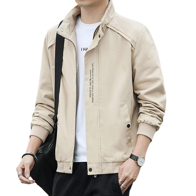 Men's Coat Spring And Autumn Casual Winter Coat Top Spring New Tooling Clothes Stand Collar Jacket