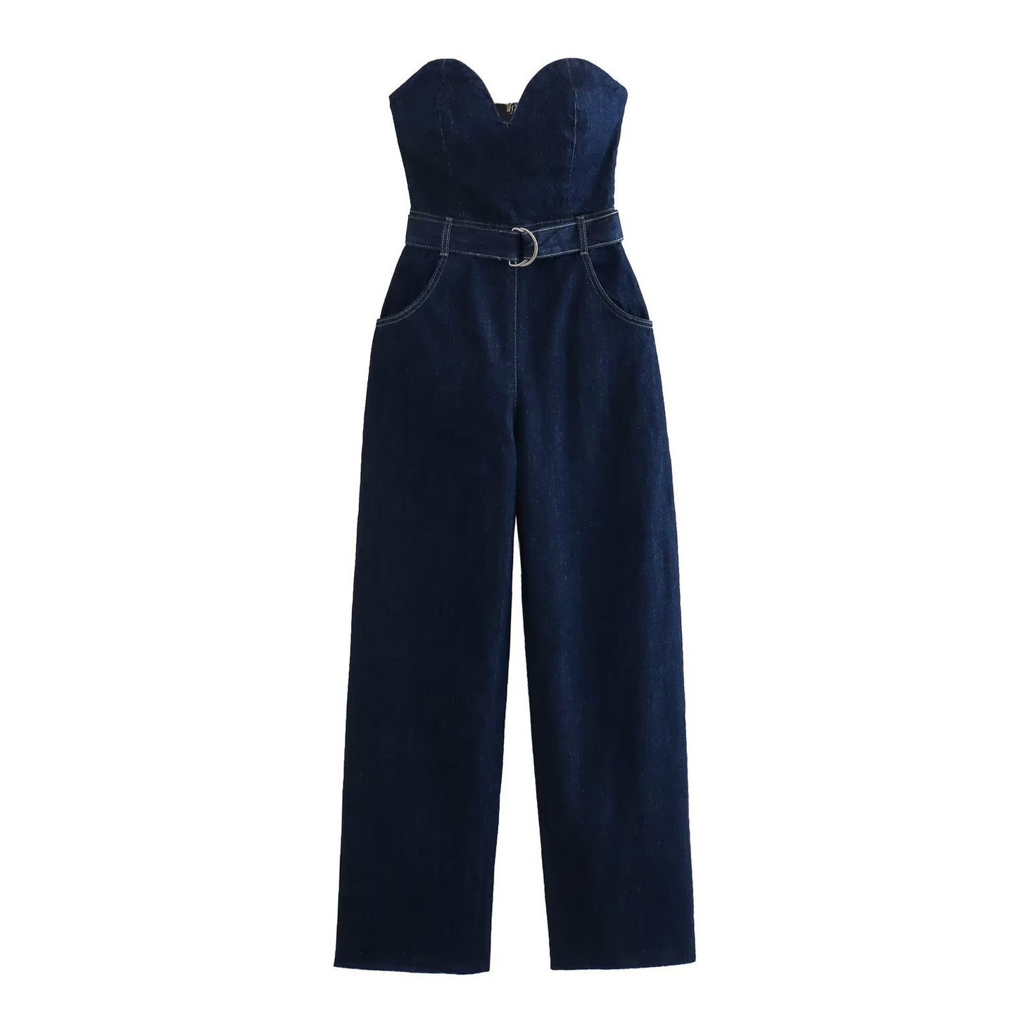 Summer Women's Urban Corset Style Denim Romper