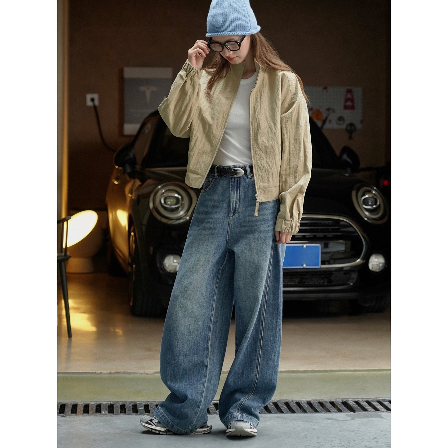 Early Autumn New Version Of The Retro Trend Fashionable Wide Leg Jeans High Waist Loose Slim Casual Pants Women