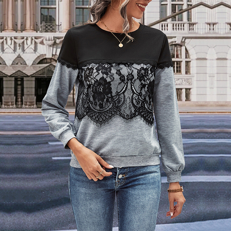 New Fashion Women Color Long-Sleeved Hoodie Female Autumn