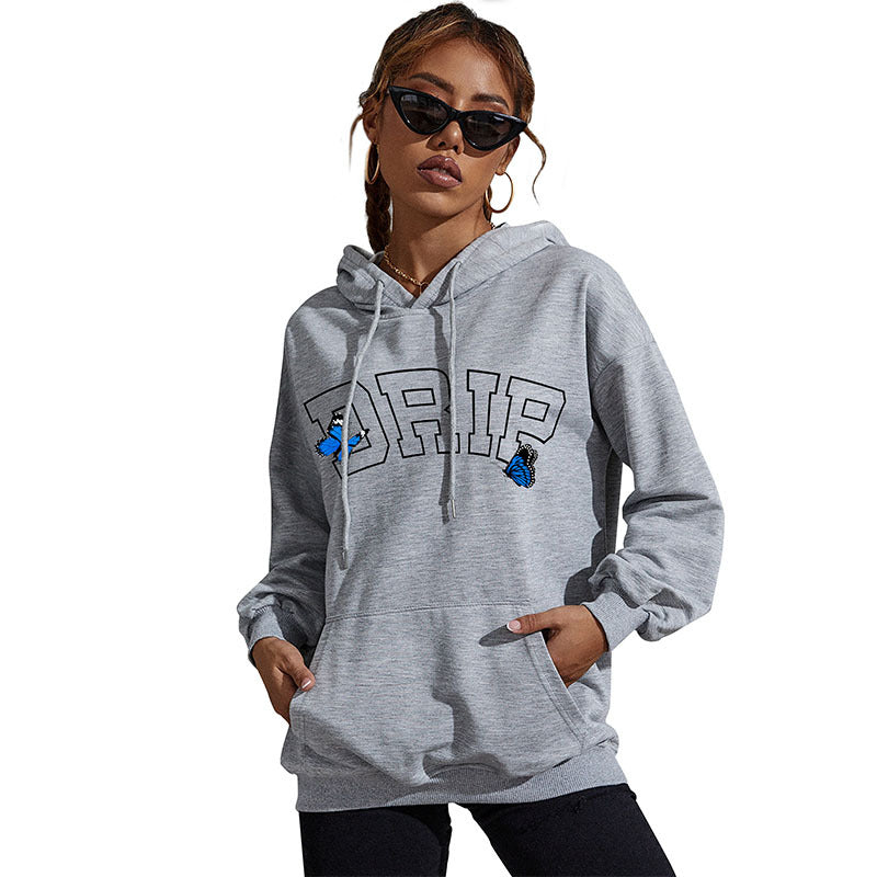 New Fashion Autumn And Winter Leisure Sports Hoodie Southeast Asia Women's Butterfly Print Hoodie