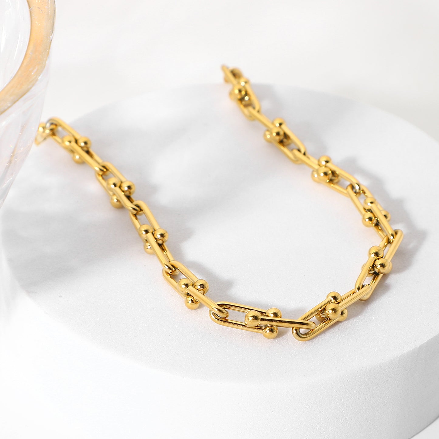 5pcs New Fashion 18K Gold Plated Stainless Steel Jewelry Handmade Chain Necklace Geometric Popular Necklace For Women