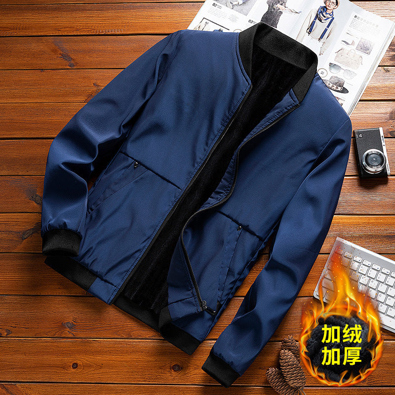Men's Jacket Spring And Autumn New Version Of Baseball Clothes On The Clothes Plus Fleece Jacket Men's Cargo Coat