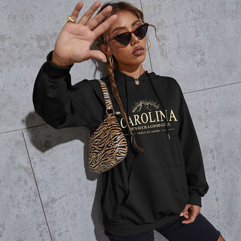 Fashion Autumn And Winter Leisure Sports Hoodie Southeast Asia Women's Letter Printed Hoodie