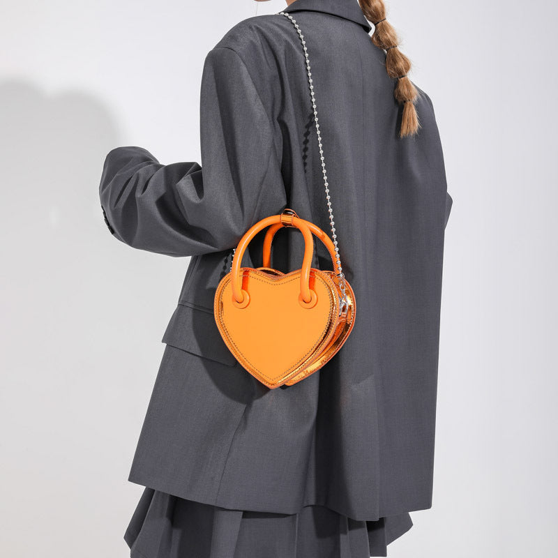 Fashion Personality Handbag New Girl Love Chain Shoulder Bag Creative  Mobile Phone Bag