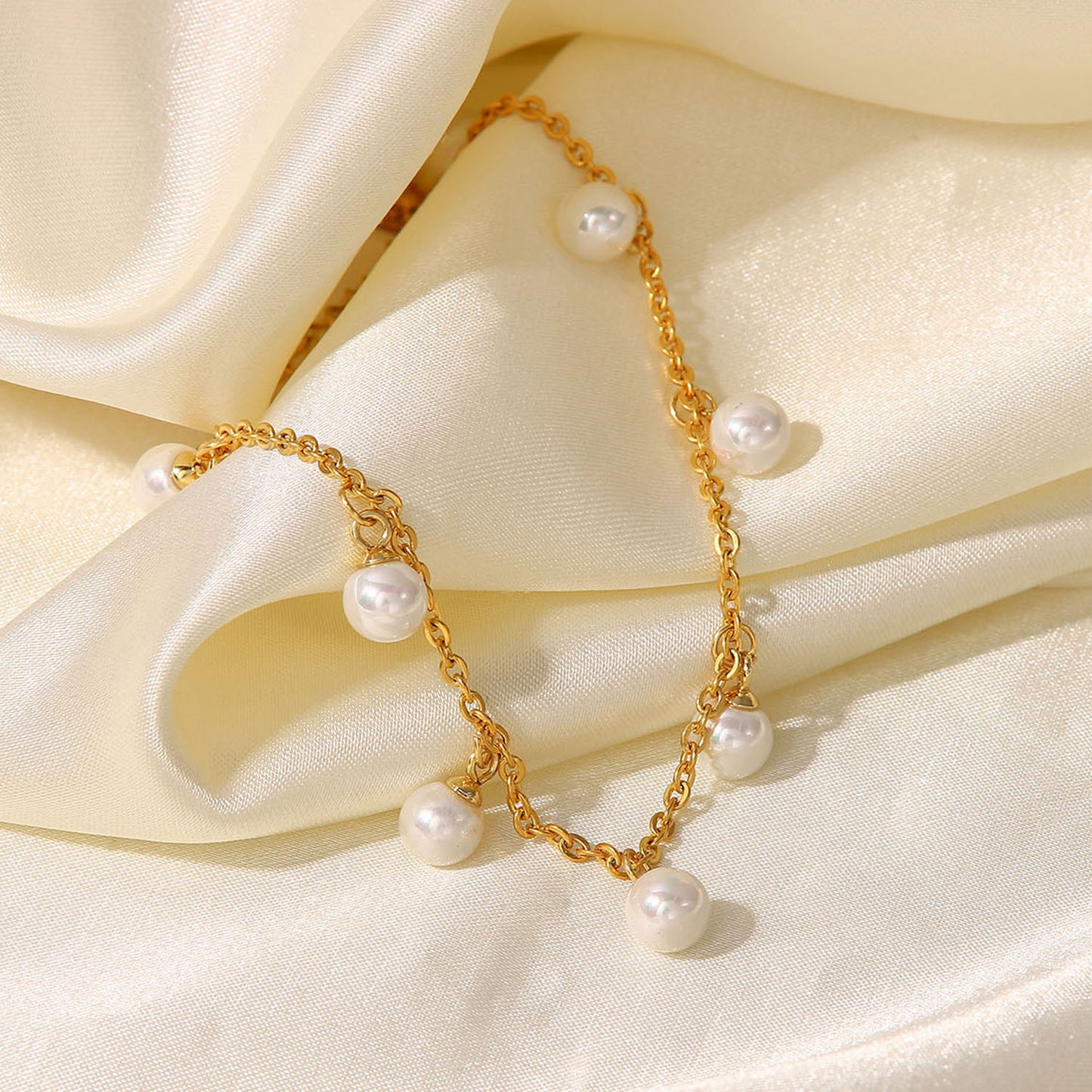 5pcs New Women's Fashion Anklet 18K Gold Shell Bead Fringe Pendant Anklet Anklet Jewelry Women