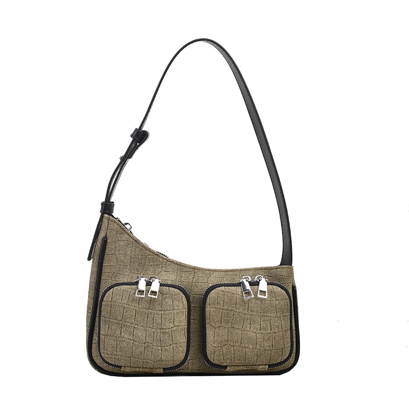 Design Bag Women New Denim Handbag Asymmetrical Pocket Underarm Bag Casual Shoulder Bag