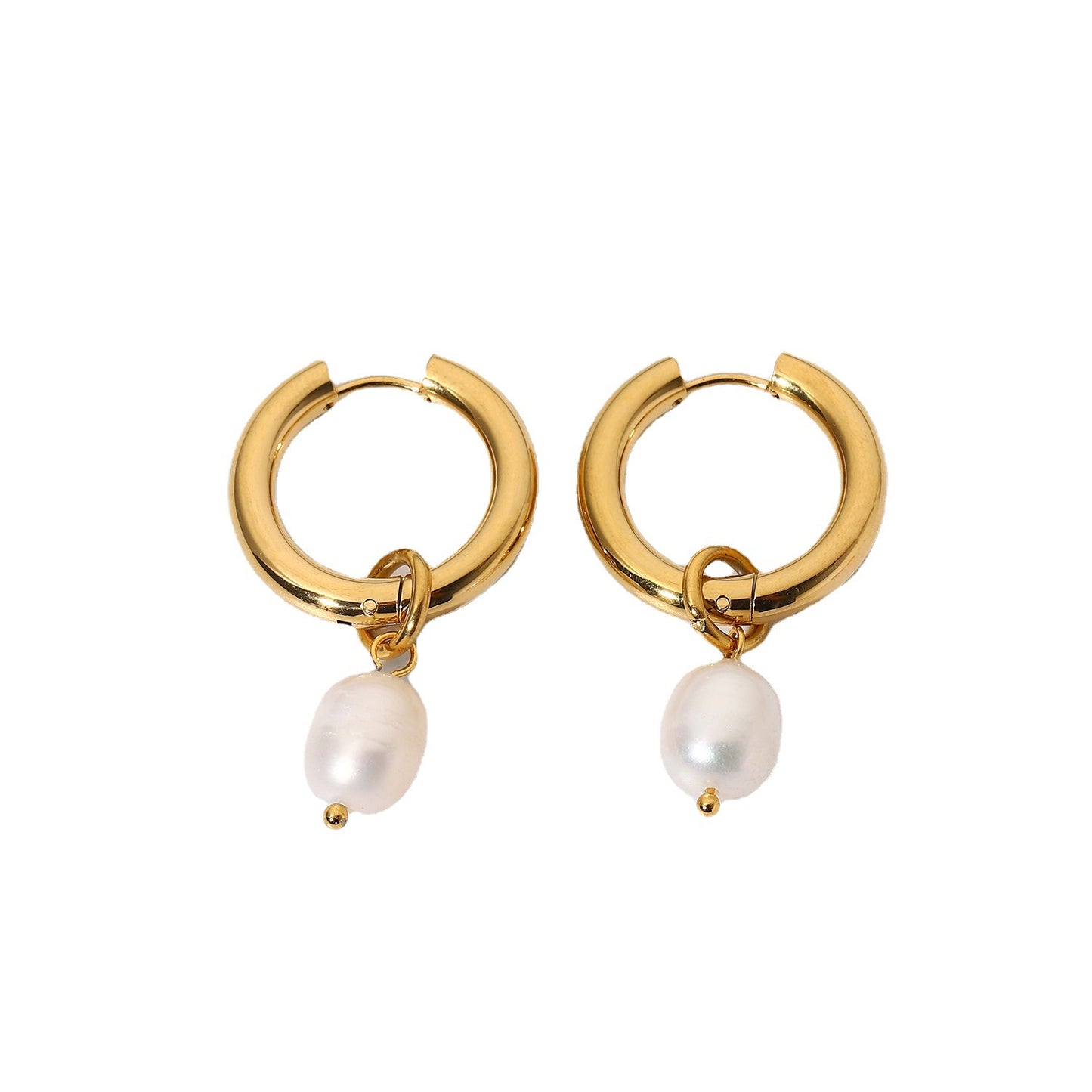 5pcs Vintage Earrings Light Luxury Earrings Beaded Circle Earrings Electroplated High-Grade 18K Gold Plated Earrings