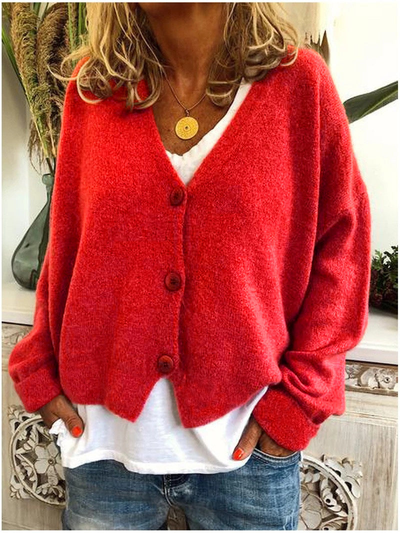 Women's Autumn And Winter Casual Loose Sweater Knitted Cardigan