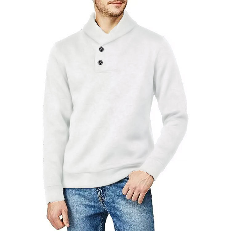 Men's Half Cardigan Autumn Loose Casual Pullover Coat Long Sleeve Thin Fluffy Clothes
