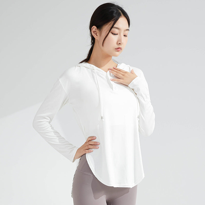 Quick Dry Yoga Fitness Sports Hoodie T-Shirt Body Clothing Thin Yoga Top Long Sleeve Yoga Wear Fitness Wear