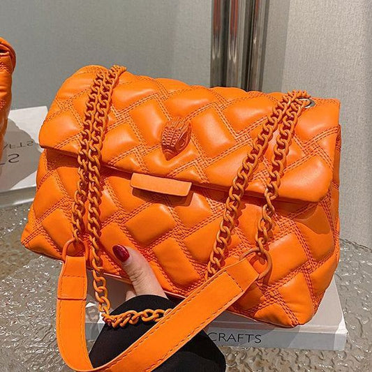 Summer New Niche Design Fashion Embroidery Line Diamond Chain One-Shoulder Oblique Straddle Armpit Small Square Bag
