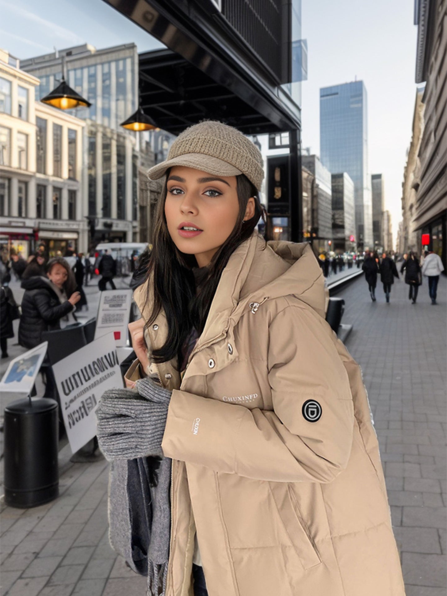 Long Over The Knee Hooded Cotton-Padded Coat Women's New Winter Loose Korean Version Thickened Bread Coat Casual Cotton-Padded Coat