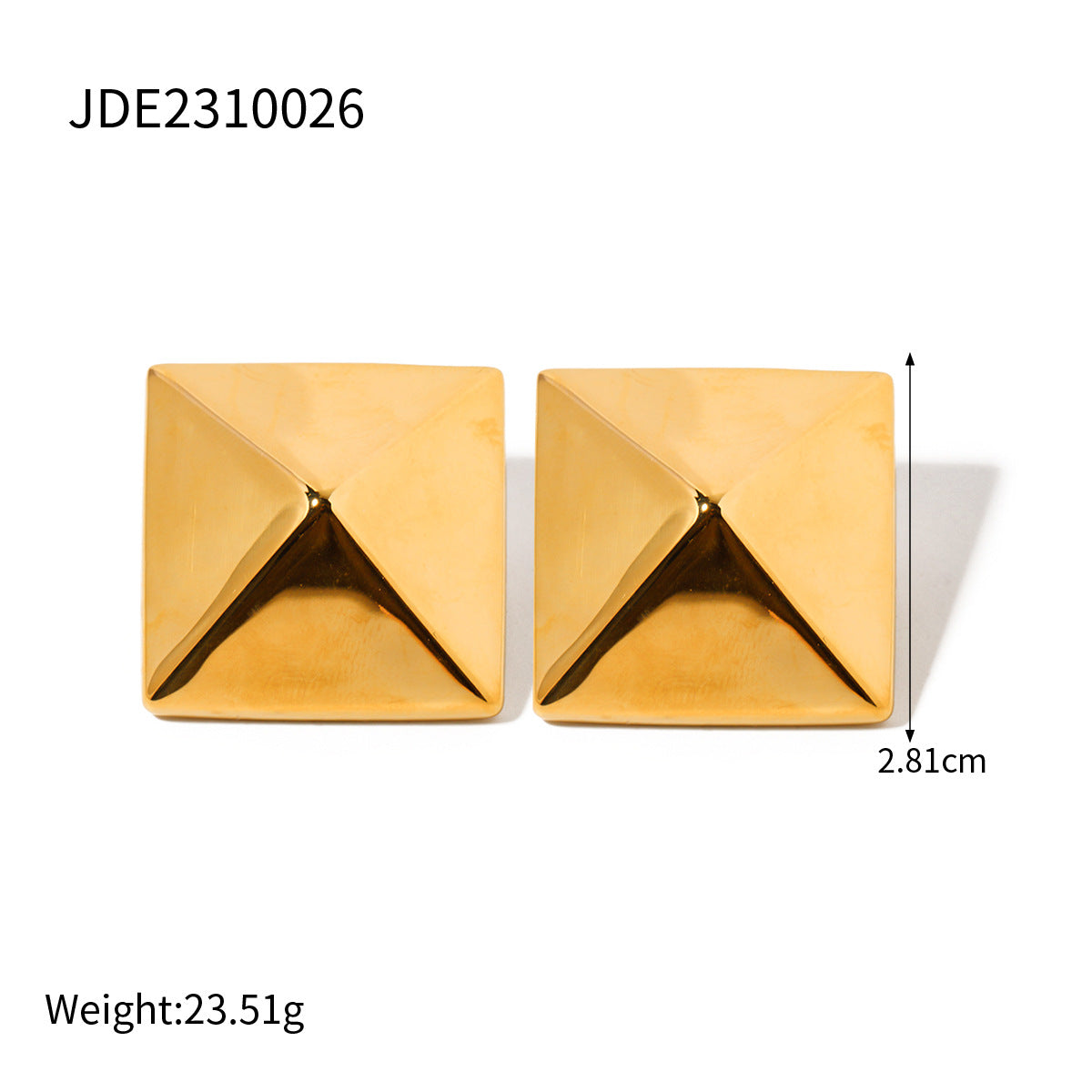 5pcs Titanium Steel 18K Gold Stainless Steel Corrugated Small Earrings Earrings Stud New Stylish Design Earrings