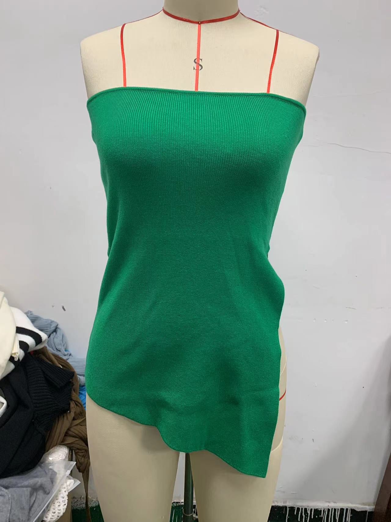 New Sexy Hottie Strapless Solid Color Side Slit Top