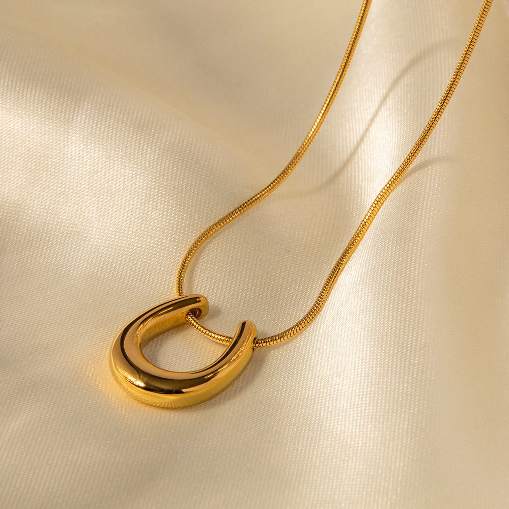 5pcs Stainless Steel Necklace 18K Gold Titanium Steel Pendant Necklace Women's Everything Necklace Accessories
