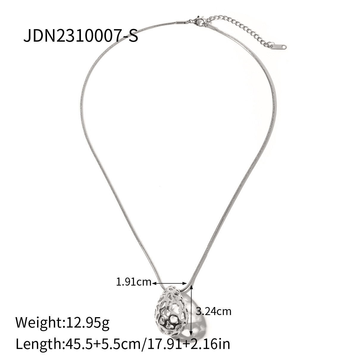 5pcs Fashion Popular 18K Gold Stainless Steel Hollow Drop Necklace Jewelry