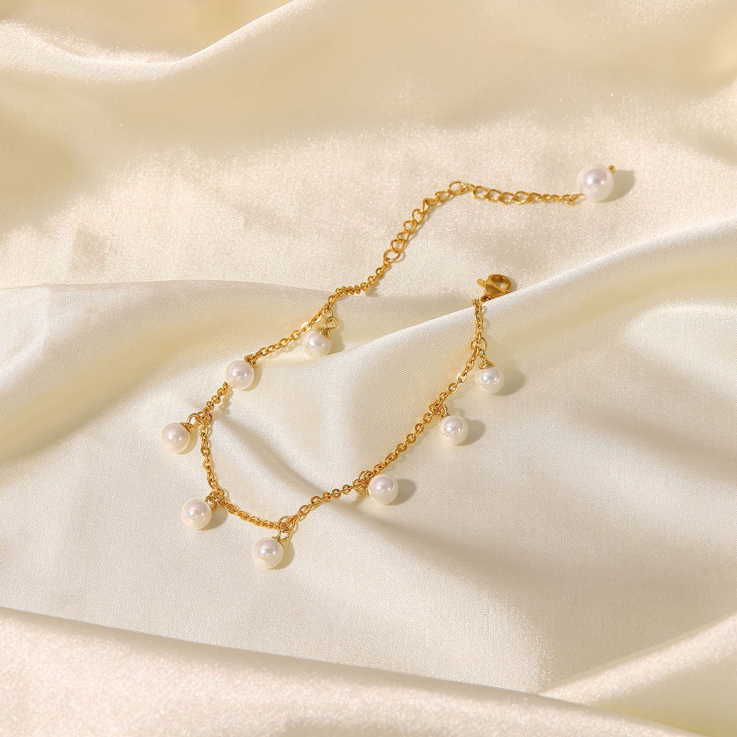 5pcs New Women's Fashion Anklet 18K Gold Shell Bead Fringe Pendant Anklet Anklet Jewelry Women