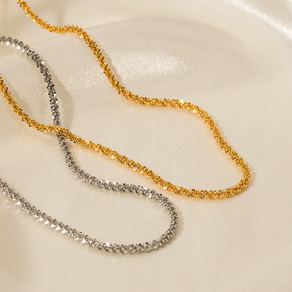 5pcs 14K Gold Hipster Vicenza Italy Sparkling Glitter Clavicle Chain Accessory