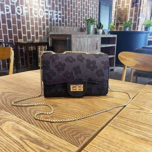 New Fashion Women's Bag Small Square Bag Retro Fashion Women's Bag Single Shoulder Crossbody Bag Diamond Chain Bag