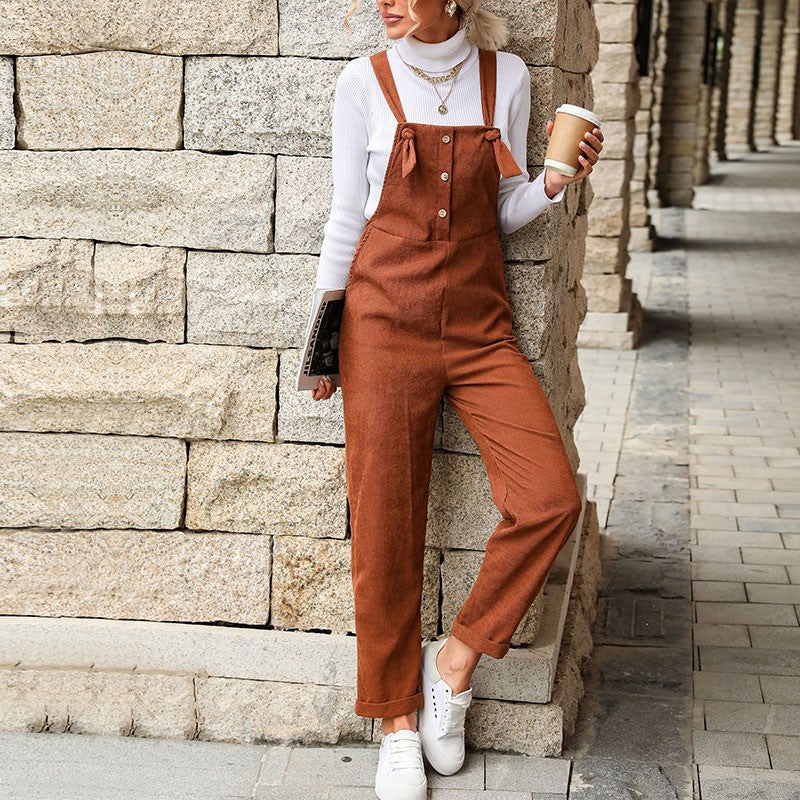 Autumn And Winter New Retro Women's Suspenders Corduroy Suspenders Children