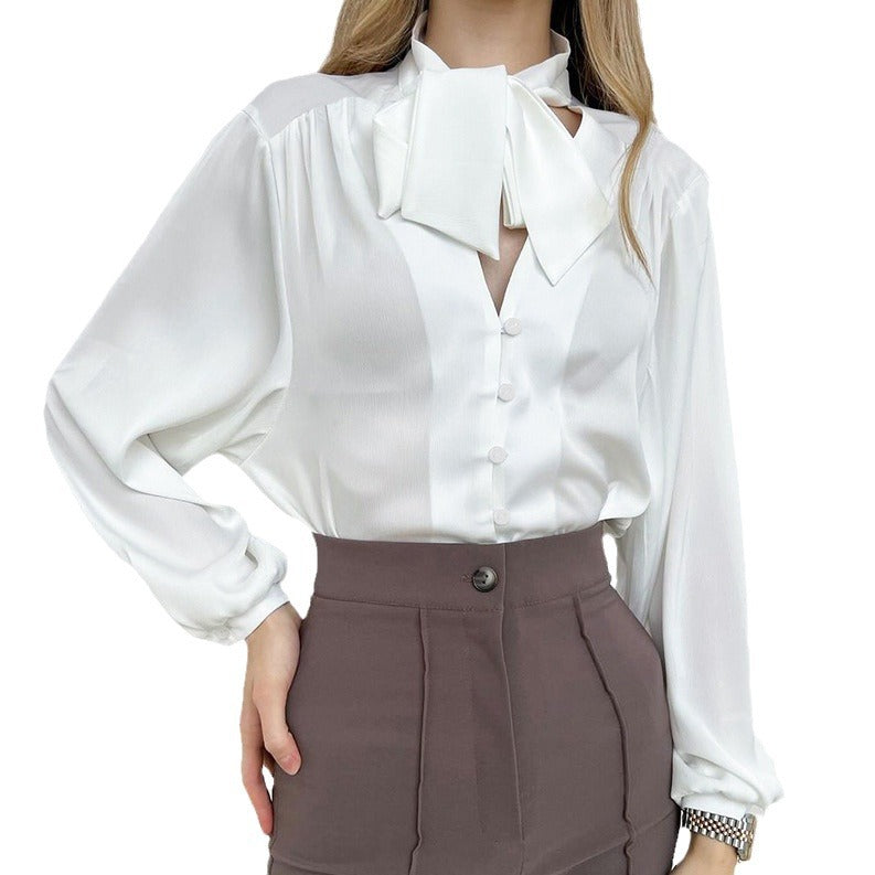 Elegant Floating Lead Color Ding Slim Women's Shirt New Spring Fashion Top Woman