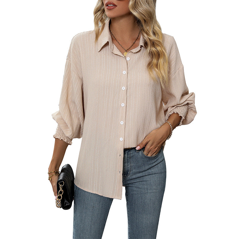 New Autumn Women's Solid Color Long-Sleeved Shirt